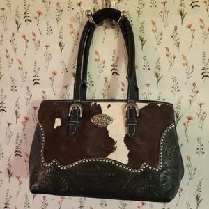 American West Leather & Cowhide Shoulder Bag